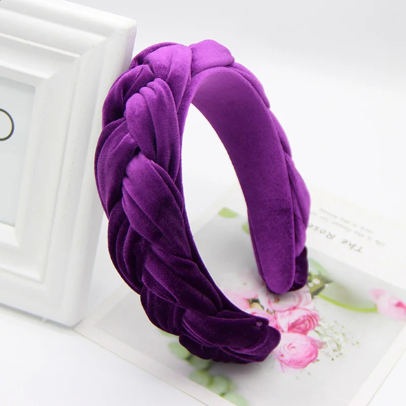 Autumn Winter Women Velvet Fabric Braided Headbands Ladies Casual Party Shopping Hairbands Female Warm Head Hoop 250805