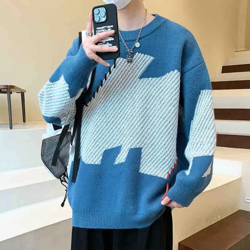 Autumn Winter Men Mock Neck Cashmere Sweater Cable Knitting Smart Casual Pullover Cashmere Knitwear High Quality Top B23 250806
