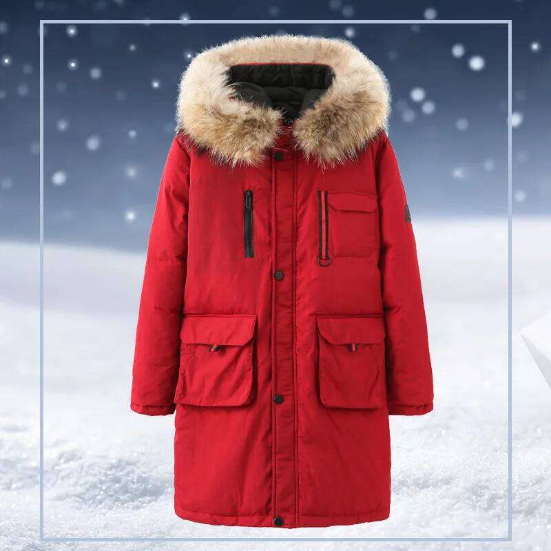 New Fashion High Quality Men Long Down Jacket Super Large Fur Collar Thick X-long Loose Casual Plus Size M-10XL 11XL 12XL 13XL