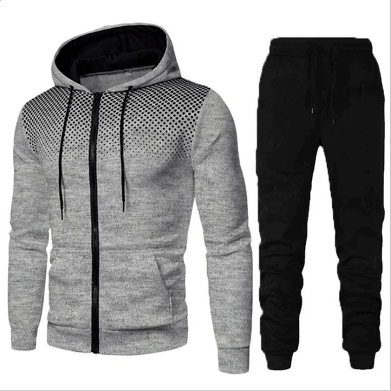 autumn and winter trend sportswear men camouflage hoodie sweatpants 2 piece sportswear 3d ink jogging youth suit 250809