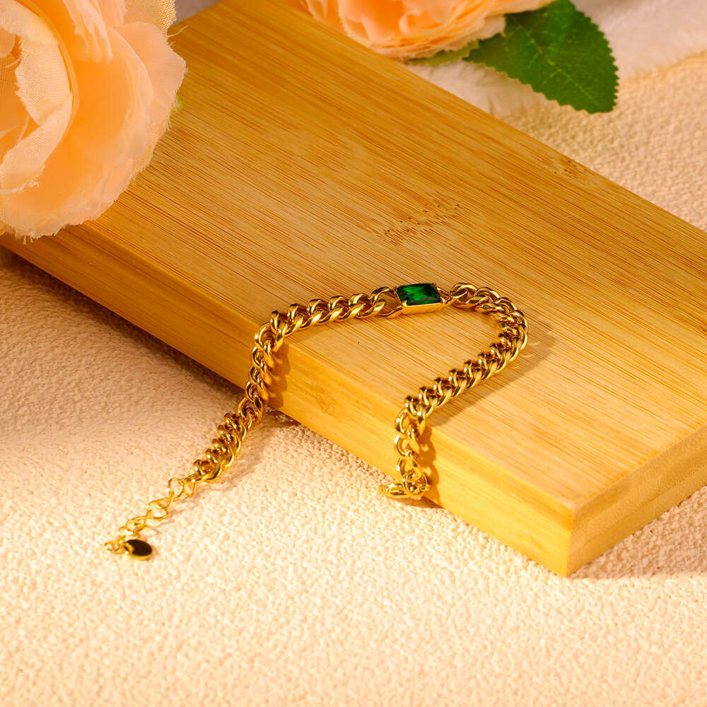 Fashion Dia-Encrusted Bracelet Gold Stainless Jewelry Niche Korean Style Women's Simple Titanium Steel Accessories