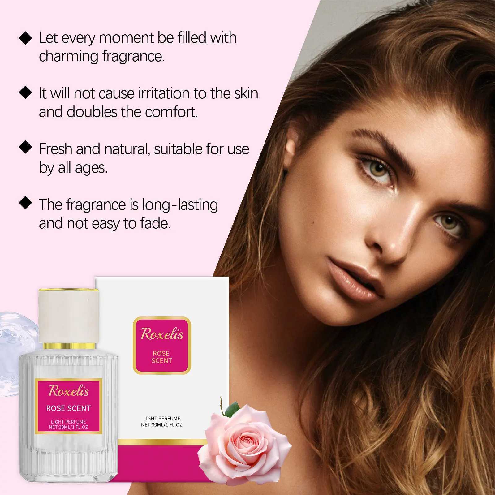 Roxelis 30ml Rose Scent Pheromone Perfume Lasting Fragrance Elegant Lady Gifts Fresh Body Coup Daily Dating Flirting Perfume XJ250811