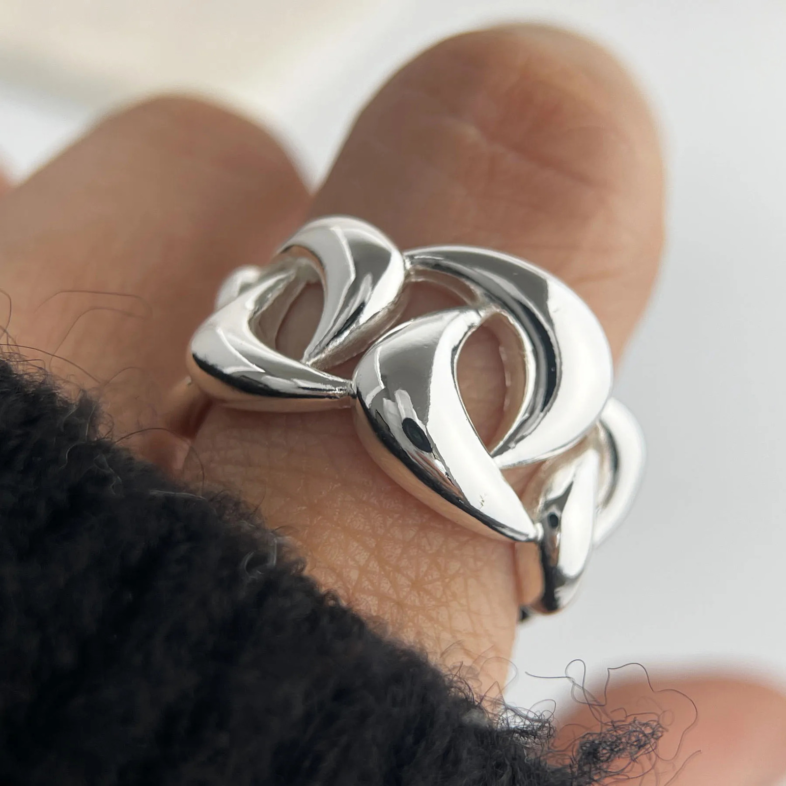 925 Sterling Silver Rings for Women Couple Minimalist Handmade Simple Flower Bow Heart Ring Fine Jewelry Gift Prevent Allergy 250805