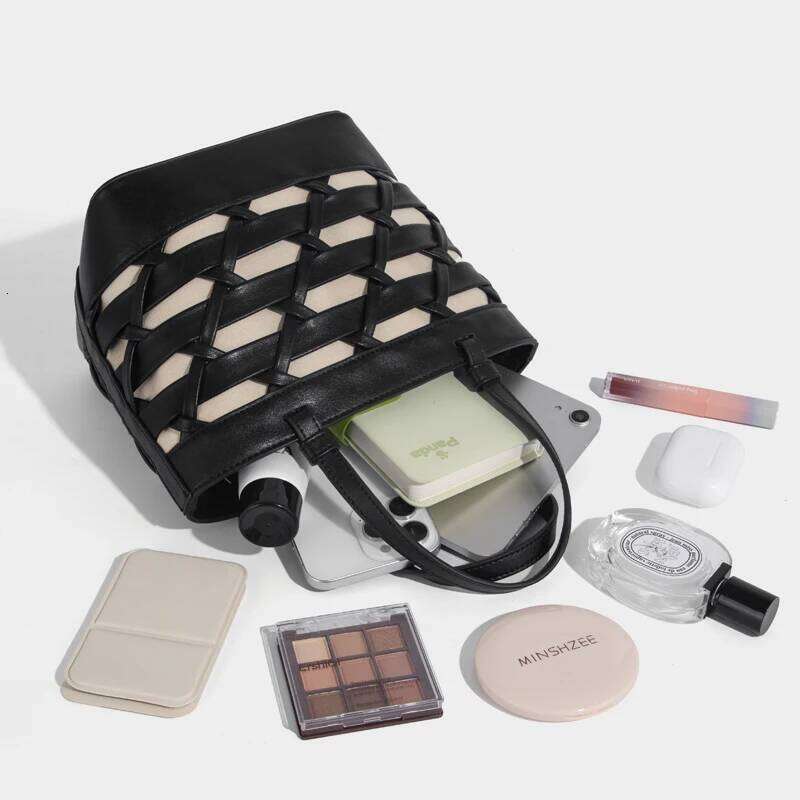 Chinese Style Small Tote Bags For Women Designer Handbags And Purses 2025 New In PU Hand Woven Hollow Top Handle Shoulder