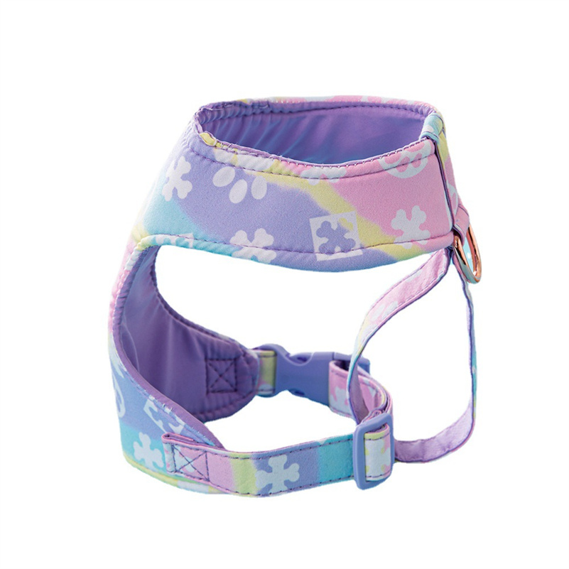 Luxury Designer Dog Harness for Small & Medium Dogs - Adjustable Chest & Back Strap with Collar Chest And Back Set Outdoor Dog Walking Leash