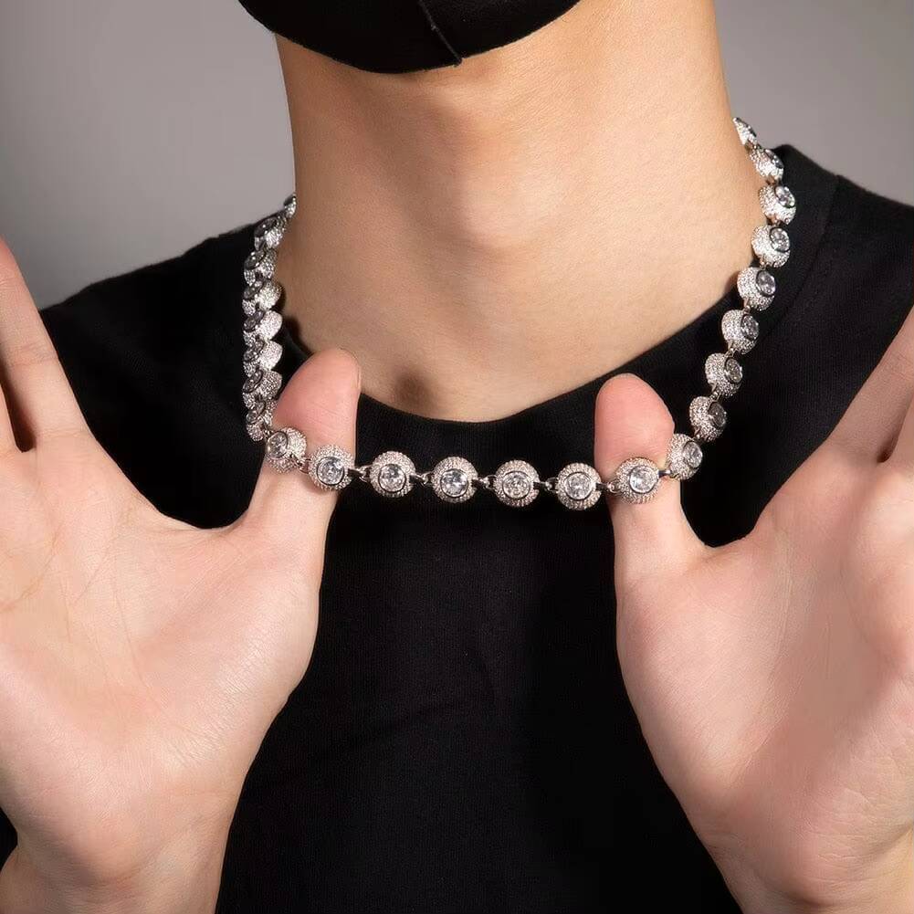 Premium Quality Cuban Link Chain Necklace Latest Design Hip Hop Style with Diamond Moissanite Gold Plated Silver for Men Women