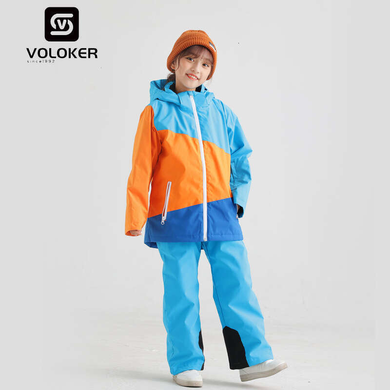 Children's hardshell wear men's and women's winter snowboard double board equipment warm waterproof ski suit