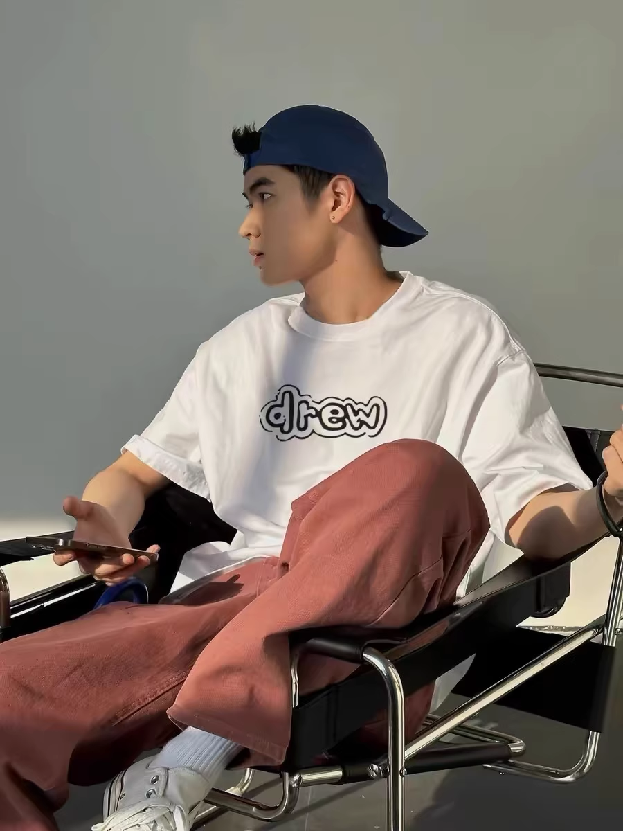 Drew House Designer luxury T shirt men's and women's T-Shirts phantom Drew print