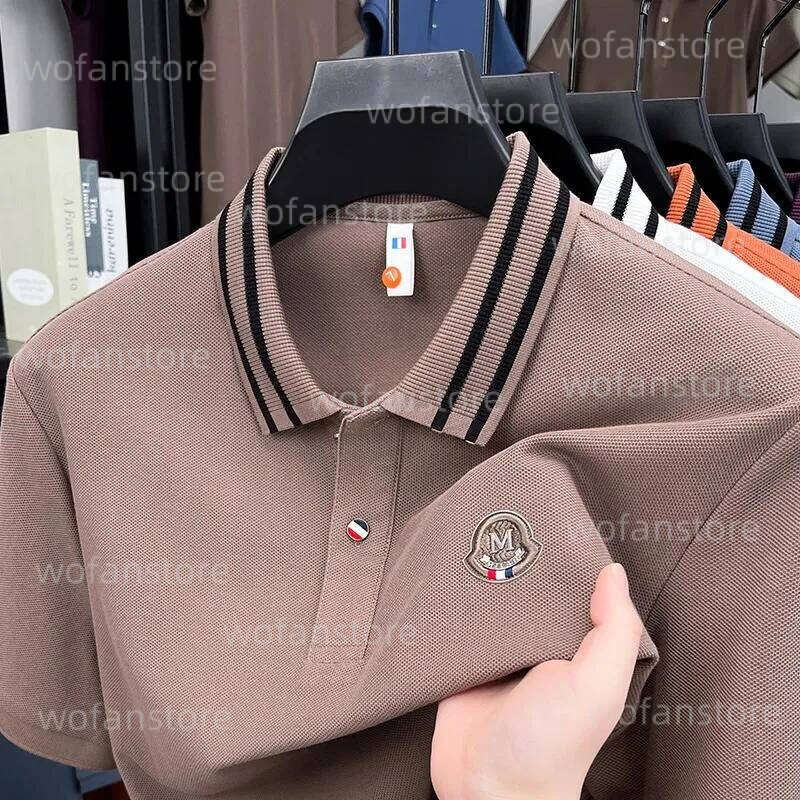 Designer T Shirt Tommyy Tshirt Men's Polos High End Brand Cotton Short Sleeve Polo Shirt Letter Embroidery Lightweight Breathable Fashion Stripe 4A4