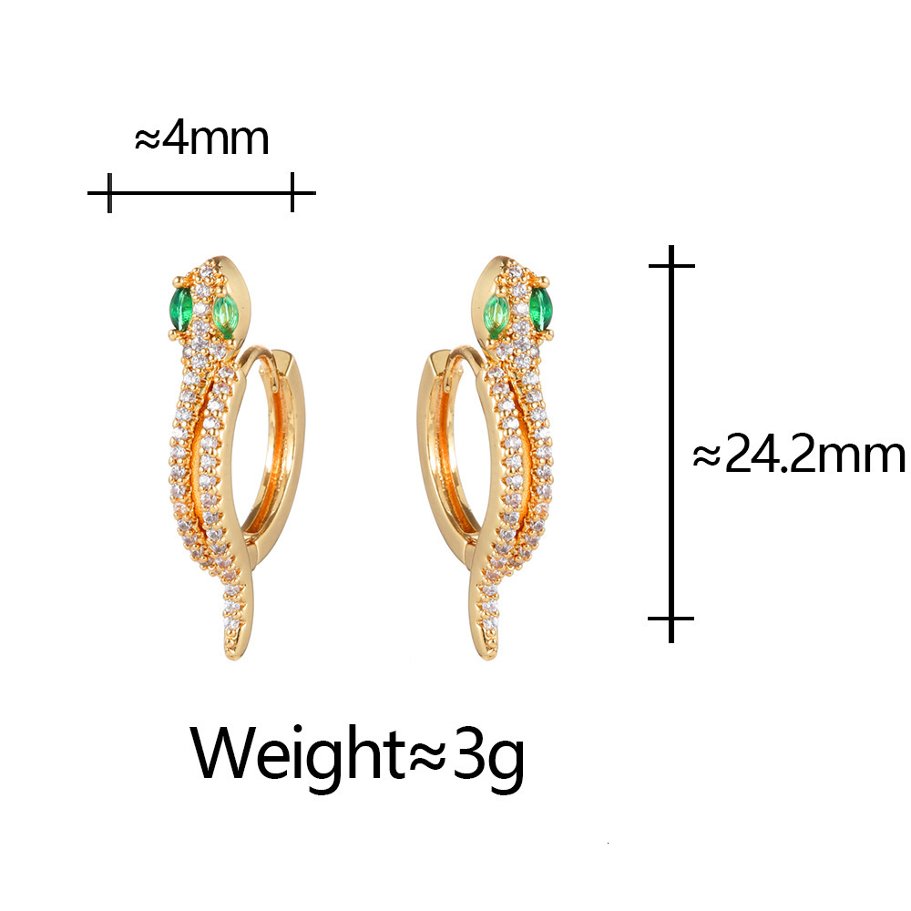 Free Shipping Designer Fashion Accessories European And American Styles Zircon Snake Shaped Earrings For Women Minimalist Retro Luxury Jewelry