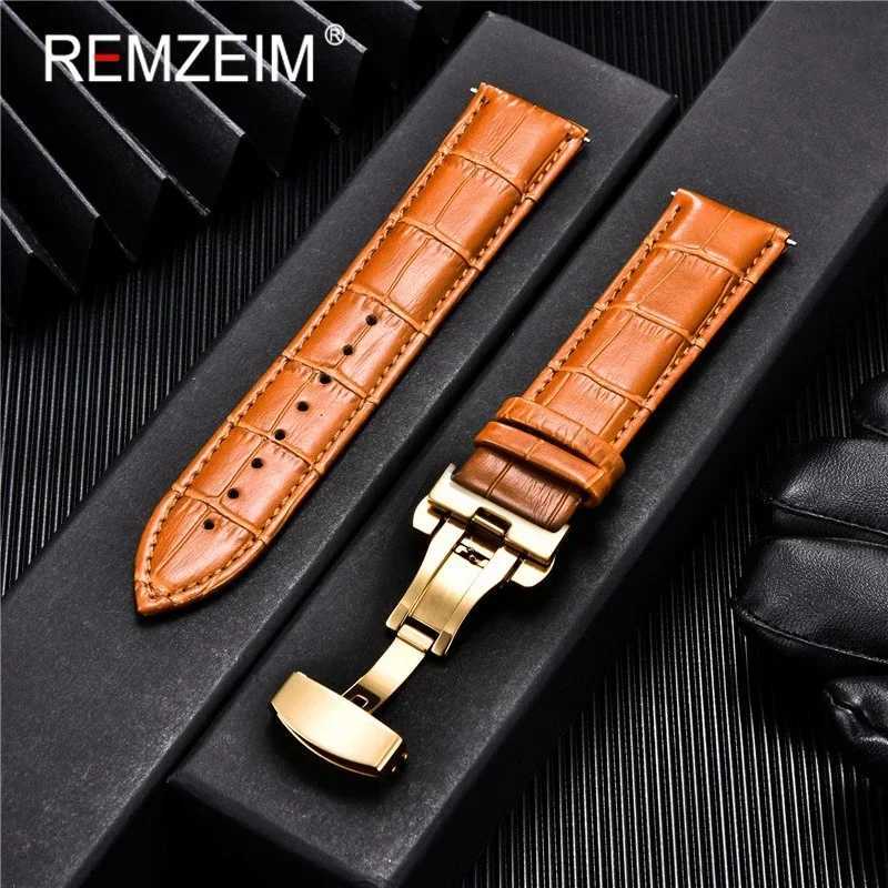 Leather Watchband 18mm 19mm 20mm 21mm 22mm 24mm Men Women Leather Strap Automatic Butterfly Clasp Watch Band Watch Accessories W250811