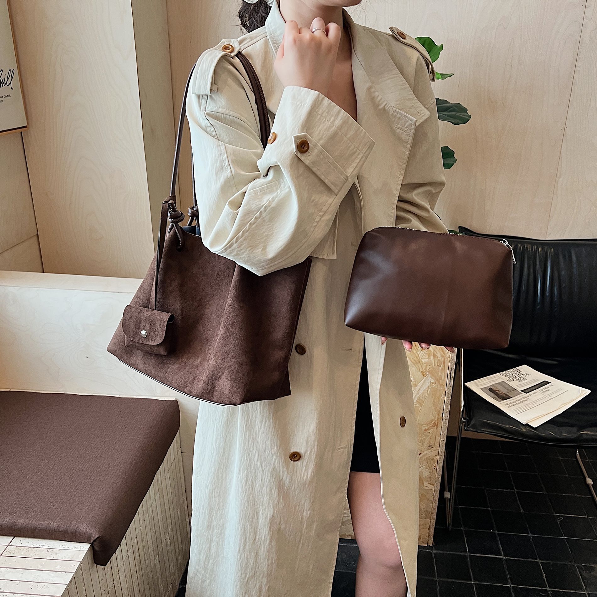 2025 women s Autumn New Vintage Large Capacity Matte Texture Underarm Bag Autumn bag New Commuter Mother and Daughter Bag Handbag Autumn New Designer 