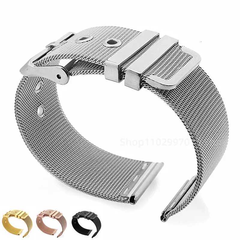 0.4mm Mesh Milanese Watch Band 18mm 20mm 22mm 24mm Stainless Steel Strap Pin Buckle Watchband for Omega for DW Metal Bracelet W250811