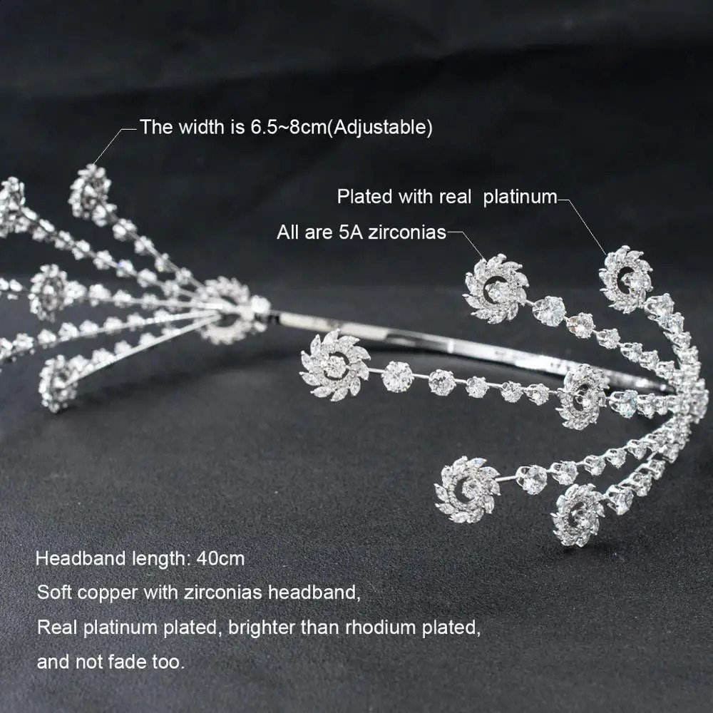 Handmade Cubic Zirconia Bridal Wedding Soft Headband Hairband Tiara Hair Jewelry Accessories Hairpieces CHA10045 250804