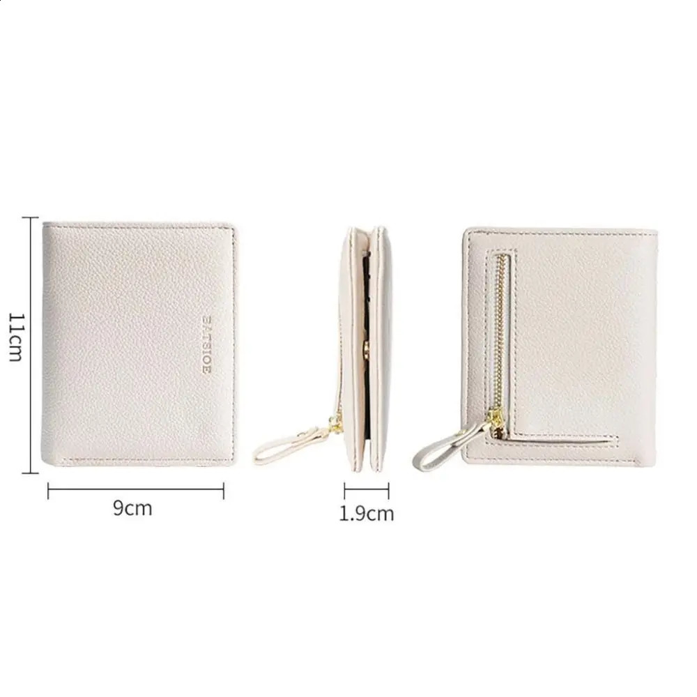 Fashion PU Leather Short Wallet Large Capacity Solid Color Card Holder Thin Womens Handbag Student Men Small Purse Mini Clutch 250809