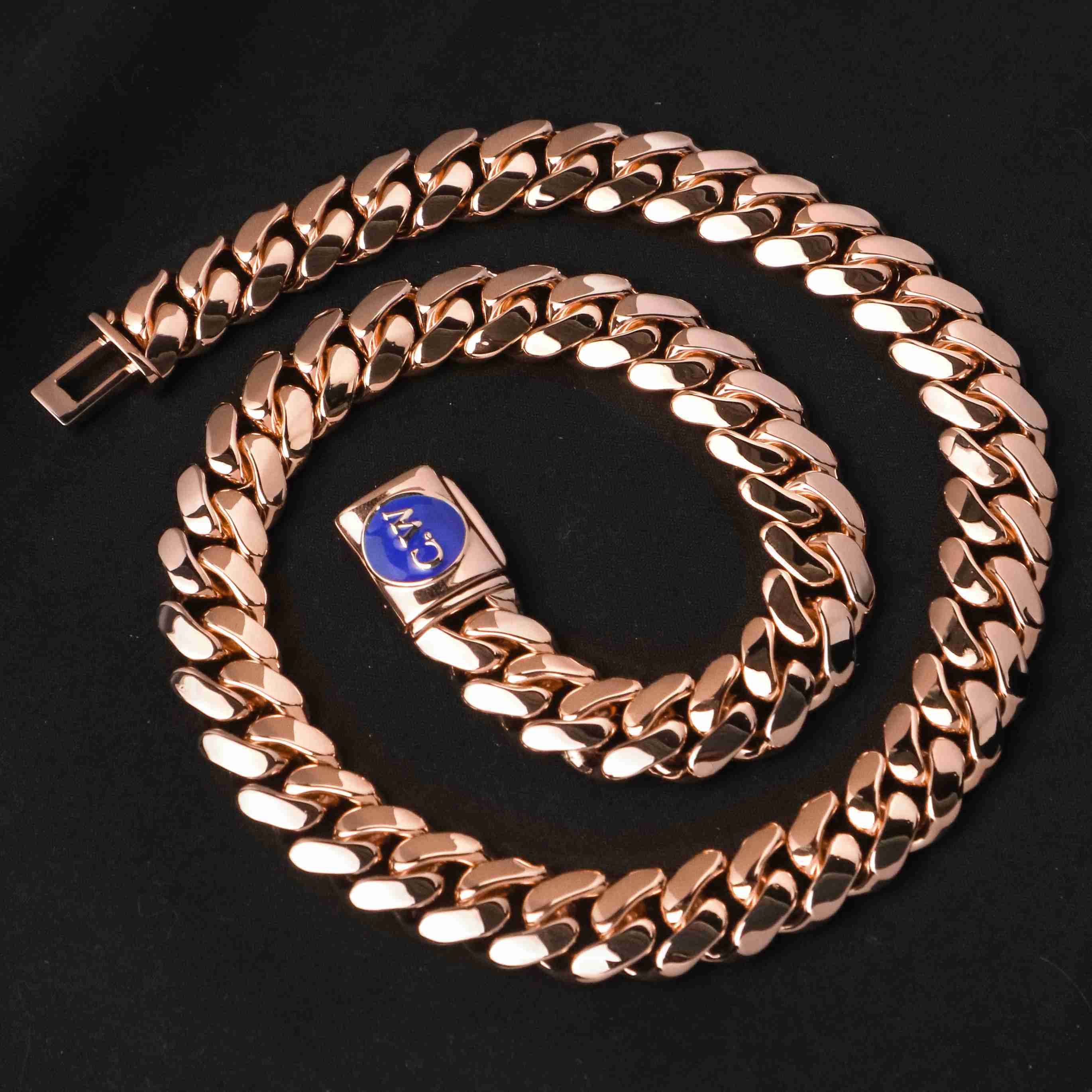 16mm Cuban Link Chain 925 Silver Custom Clasp Plain Miami Thick Men Hip Hop 14k Gold Plated Cuban Chain