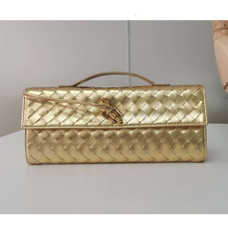 Trendy Spring Summer New Woven Soft Leather Evening Vintage Baguette Accordion Horizontal Handbag Crossbody Bag