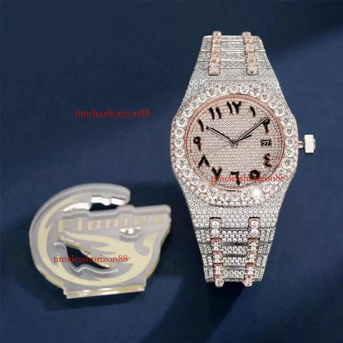Custom-Moissanite High-End Watch with Gift Box & Certification - Passes AAAA+ Dia Quality Test