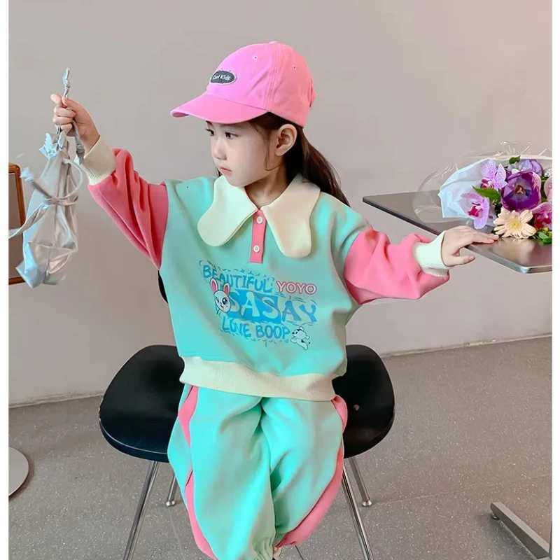 Autumn New Girls Fashion Suit Kids Color Block Cotton Sets for Girls Soft Warm Waistcoat Childrens Autumn Outerwear Z250811
