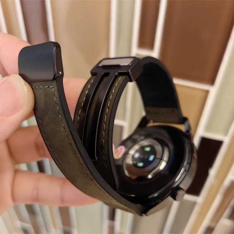 22mm 20mm Leather Silicone Strap For Samsung Galaxy Watch sh 6 5 h 4 40mm/44mm Magnetic Band For Galaxy Watch sh Classic hzzmm 47mm W250811