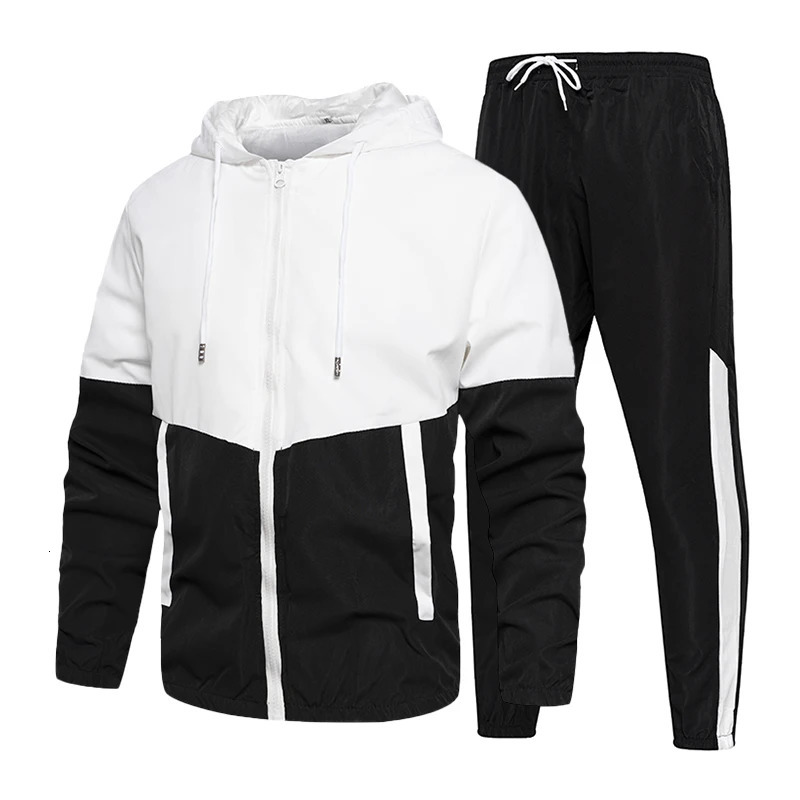 Spring Autumn Men Tracksuit Casual Set Mens Joggers Hooded Sportswear Jackets Pants 2 Piece Sets Hip Hop Running Sports Suit 250811