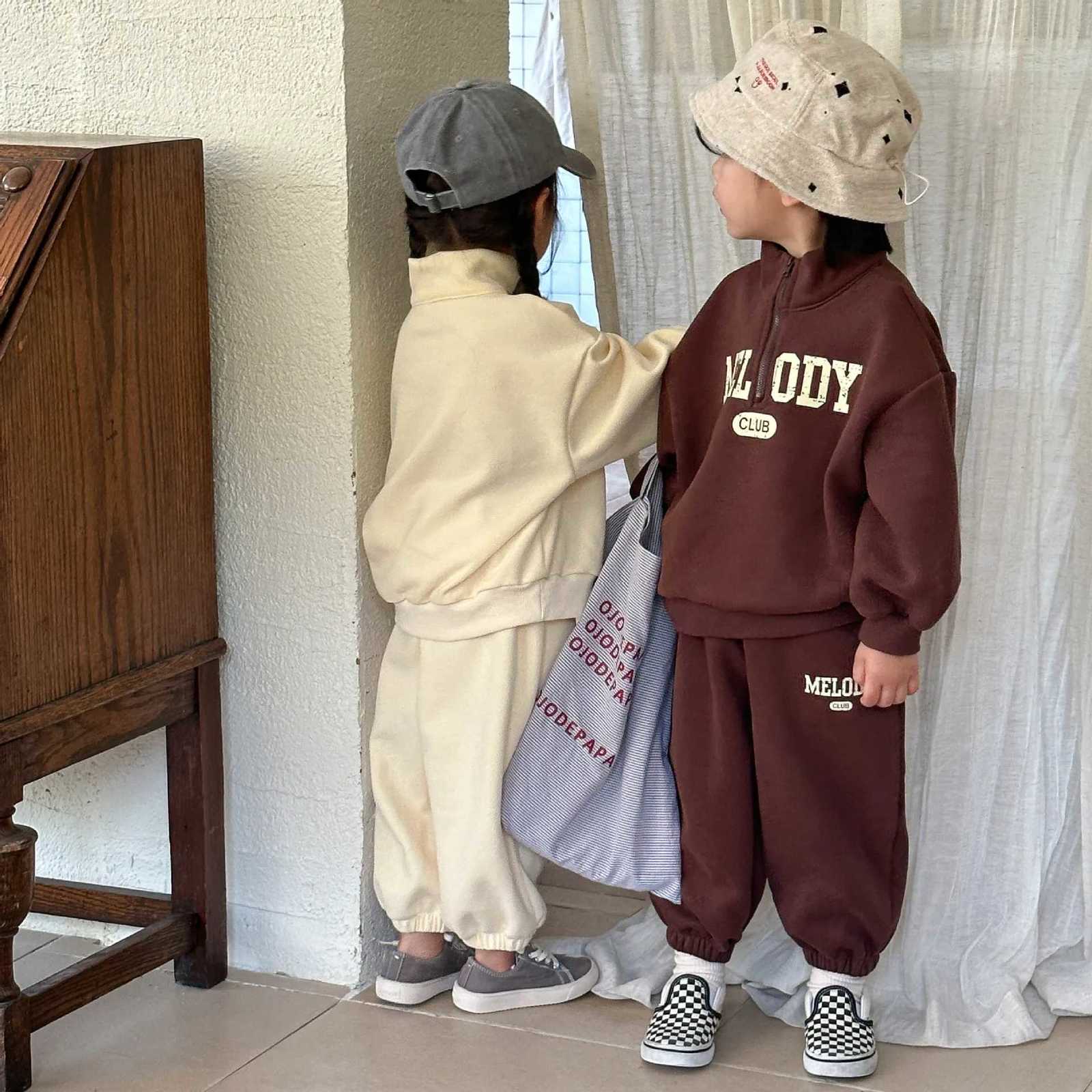 Autumn Baby Boys Sweatshirts Sets Letter Printed Top+Elastic Waist Pants Toddler Boys Sets Outdoor Sport Casual Baby Girls Sets Z250811