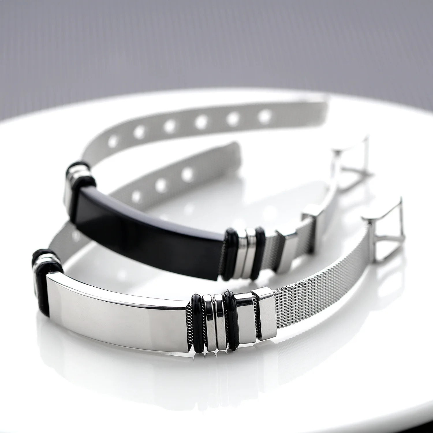Punk Custom Name Engrave Id Bracelets Net Band Trendy Stainless Steal Bracelet Men Friendship Bracelets Jewelry 250808