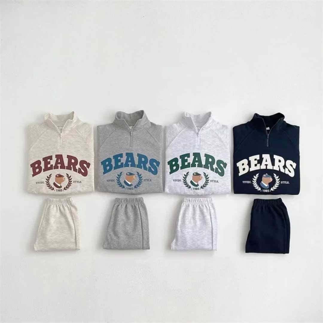 Korean Boys Suit Sweater+Pant Leisure Sport Two Piece Suit Children Suit 2025 Autumn New Z250811