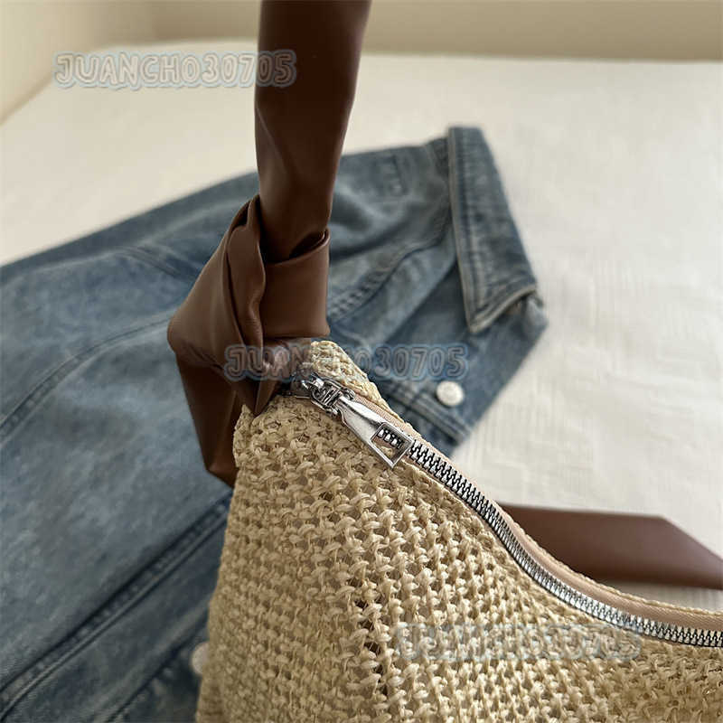 2024 Summer New Niche Underarm Bag Simple Straw Bag Large Capacity Crossbody Shoulder Bag H250809