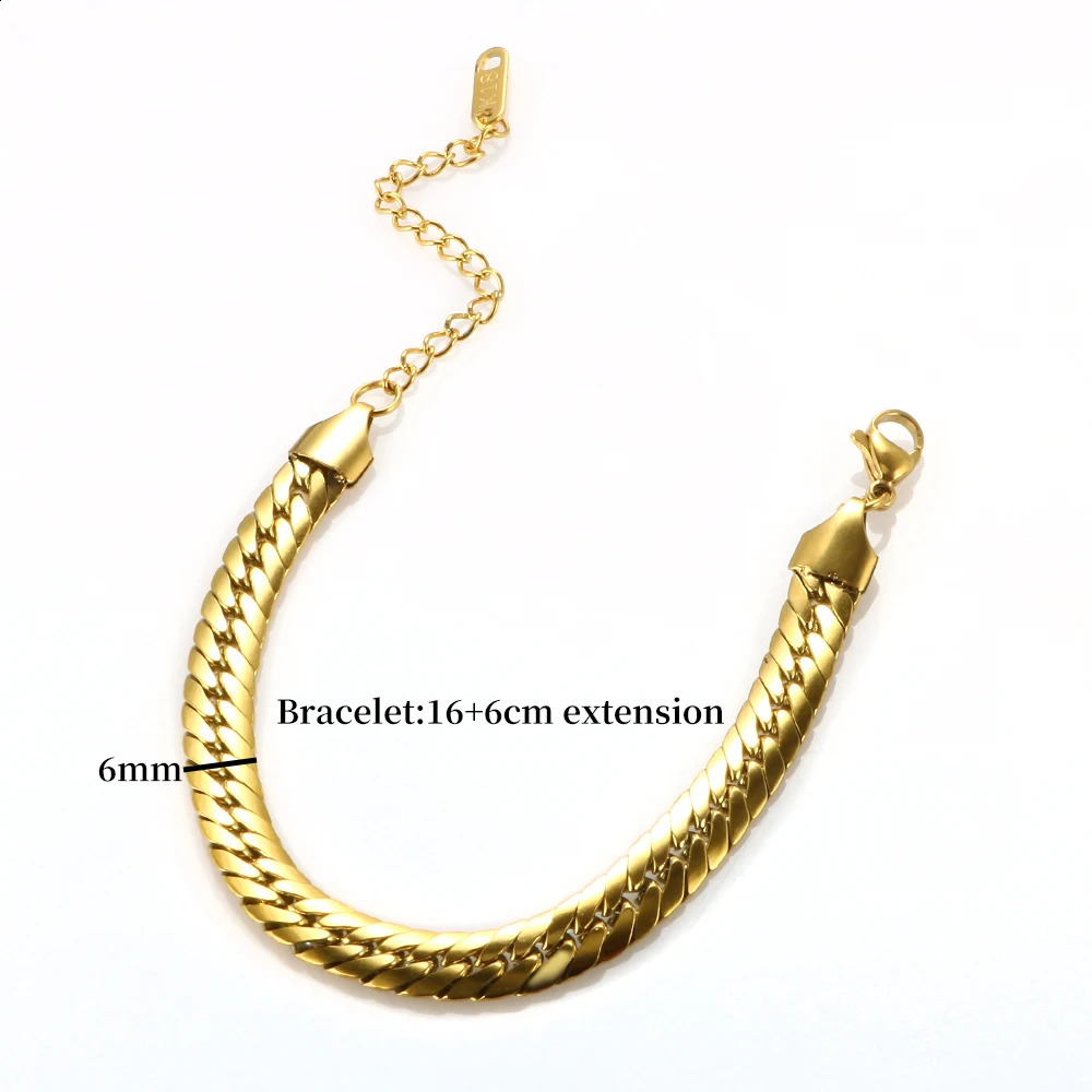 Waterproof Stainless Steel High Polished Gold Plated Twisted Snake Chain Bracelet for Women Men Trendy Jewelry Gift 250807