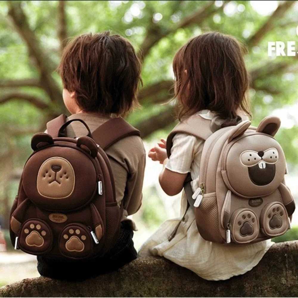 New Large Capacity Childrens Backpack Forest Animal Shaped Cartoon Student Schoolbag Breathable Book Bag for Boys and Girls M250811