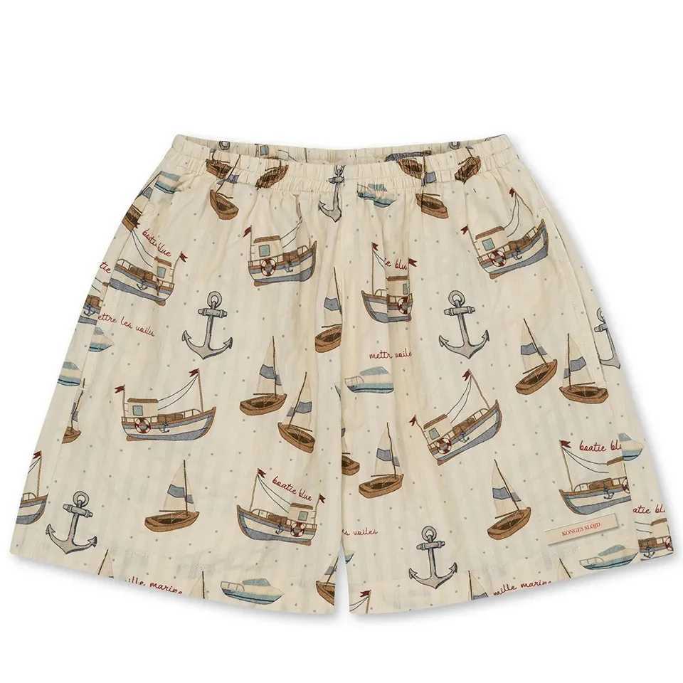 2025 Summer KS Baby Boys Printed T-Shirts Shorts Sets Kids Cotton Clothes Newborn Sailboat Jumpsuit Homewear Suits 1-6Y Z250811