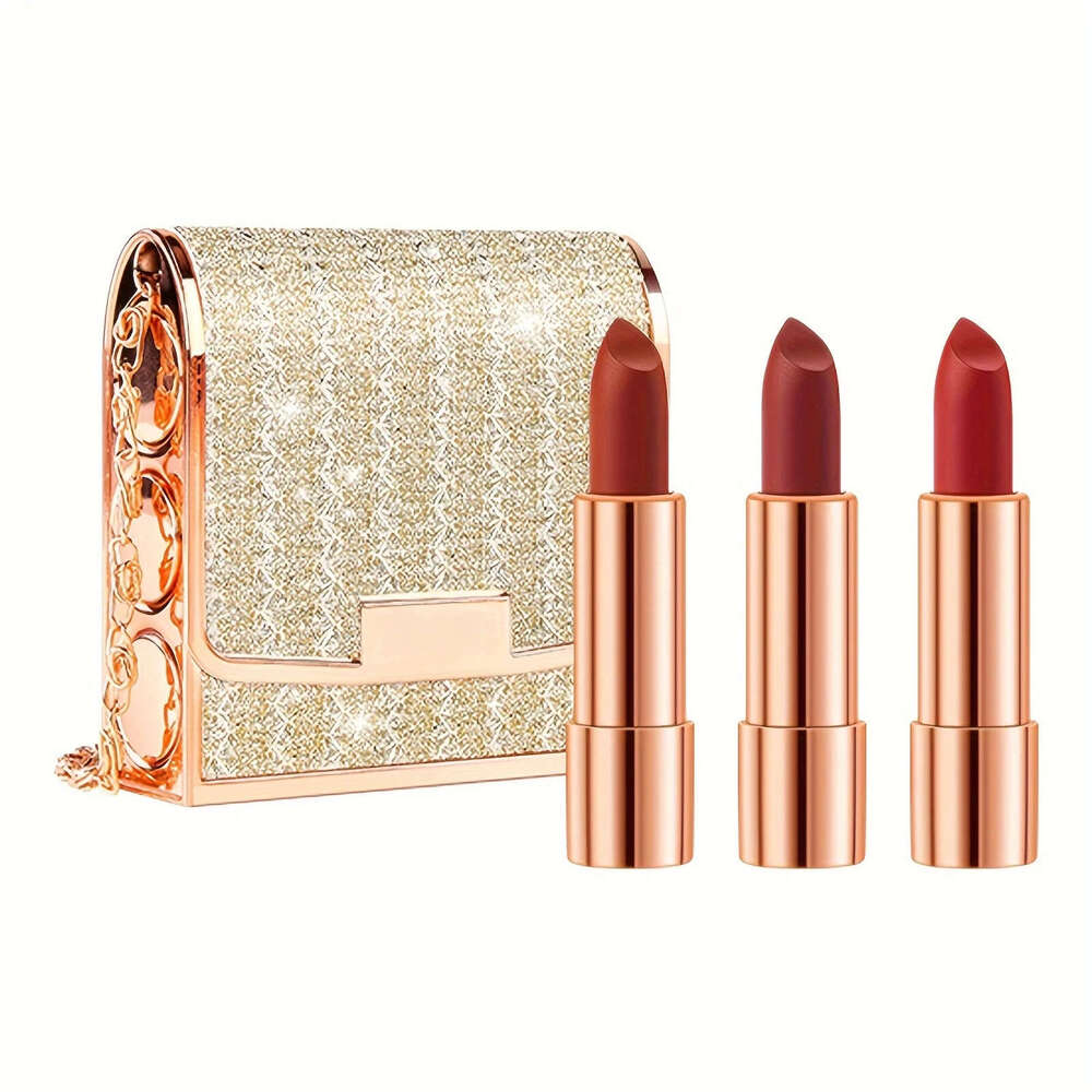 Long Lasting Mat Finish Lips Paints w/Retracting Pencil Design Packaged Inside Stylish Accessories