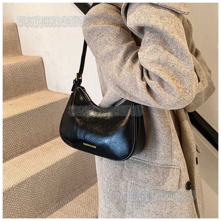 Minimalist Underarm Bag Textured Bag 2024 New Fashion Womens Trendy Shoulder Bag Baguette Dumpling Bag H250809