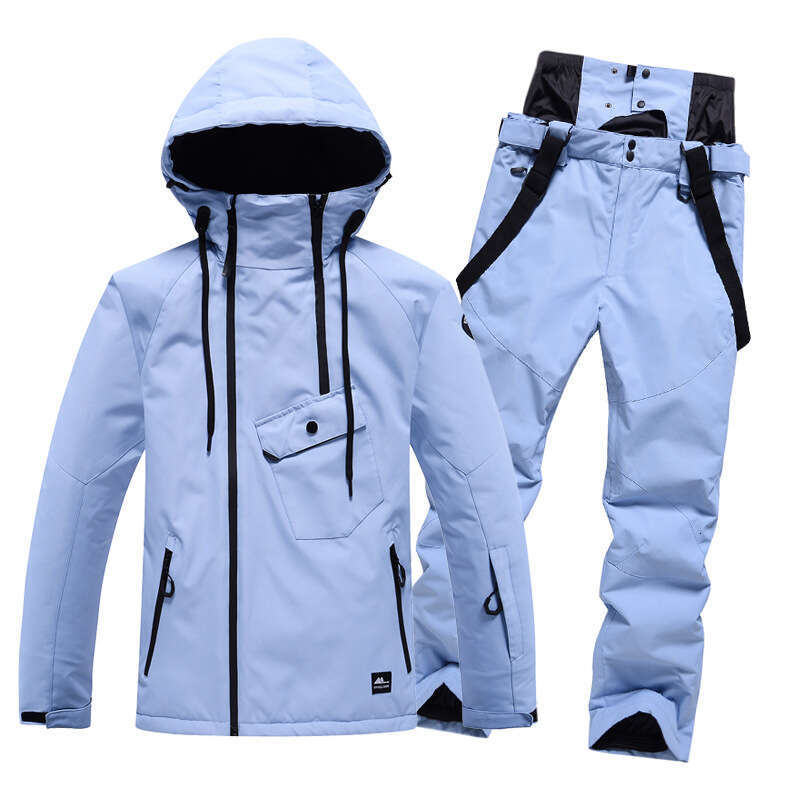 Solid color suit men women, windproof, waterproof, warm and breathable, winter snow village ski equipment for couples