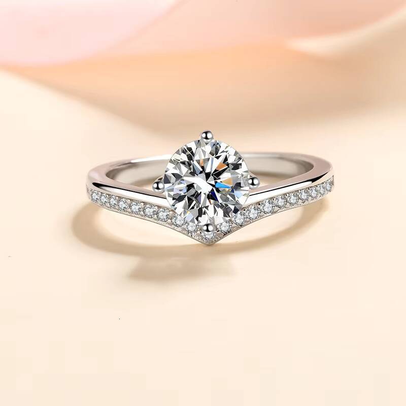 925 Sterling Silver Moissanite Engagement Wedding Rings for Women Factory Wholesale Jewelry Moissanite Ring