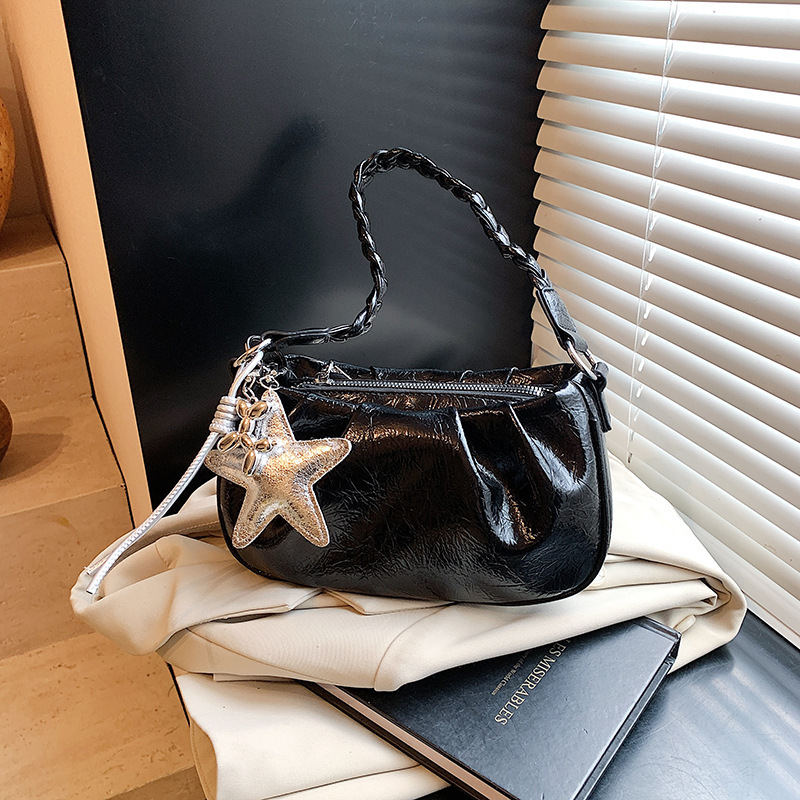 Pleated Cloud Underarm Fashion Versatile Single Shoulder Crossbody 2025 Summer New Women's Niche Handheld Small Square Bag ddmymoon