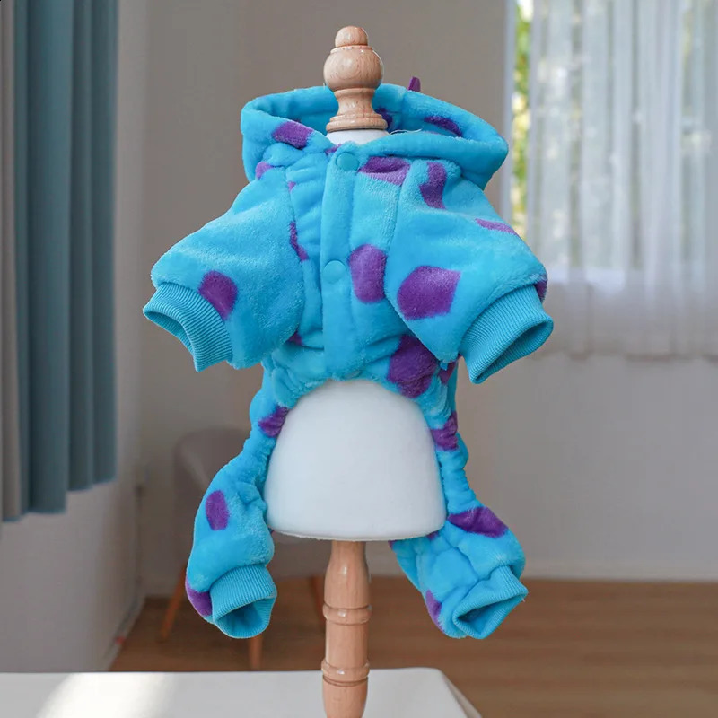 Super Soft Fleece Pet Clothing for Puppy Autumn Winter Plush Warm Dog Overalls Four Legged Dinosaur Unicorn Cosplay Cat Clothing 250806
