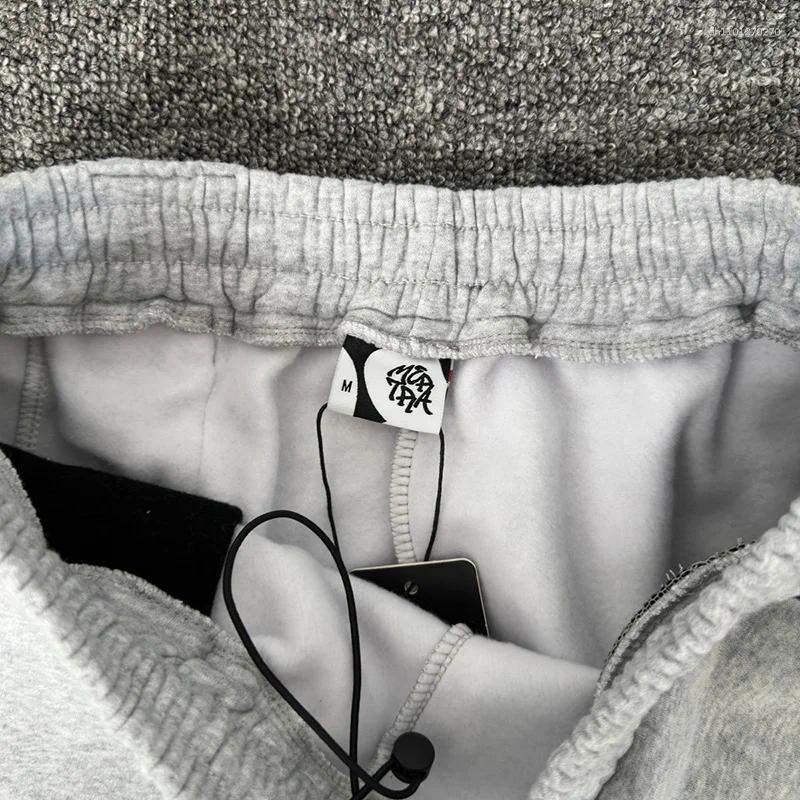 Men's Pants High Quality Cotton Gray Jogger Drawstring Sweatpants Men Women Couple Fashion Logo Embroidery Casual