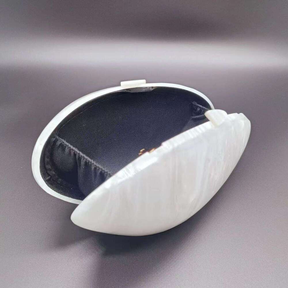 Women's New Oval Shell Goose Egg Acrylic Fashion Evening Single Shoulder Crossbody Bag
