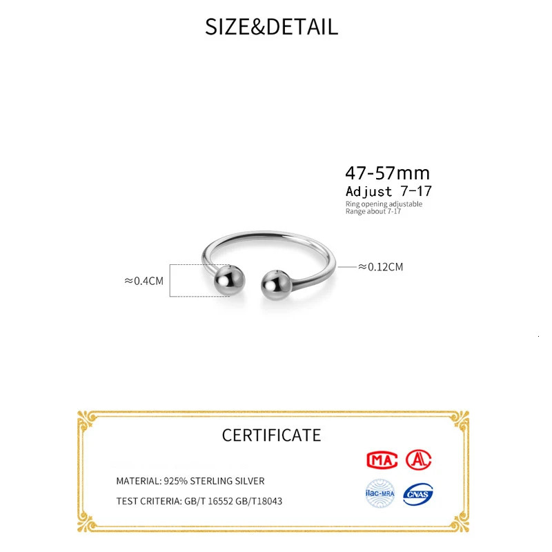 La Monada Bead Women Ring 925 Sterling Silver Minimalist Rings For Women 925 Silver Fine Jewerly Rings Woman Adjustable Open 250805