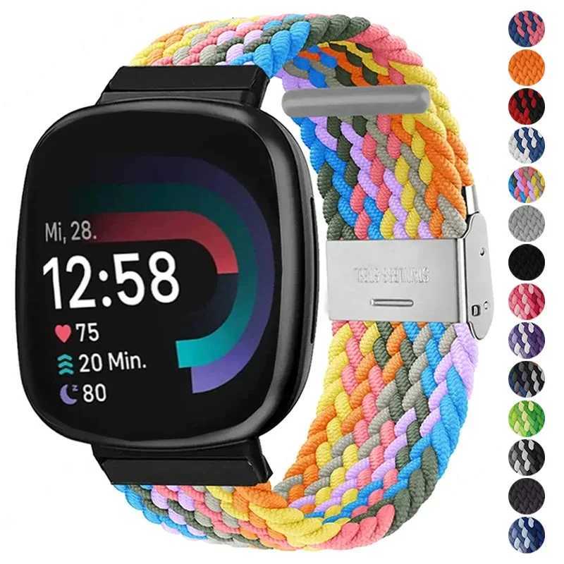 Braided Solo Loop Strap for Fitbit Versa 3 4 Band Adjustable Nylon Sport Watchband Bracelet for Fitbit Sense 2 Bands Watchband W250811