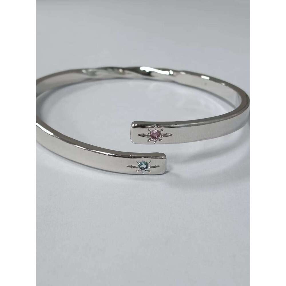 Same Style Shiny Inlaid Double Star Jewelry Sier Designer Bracelet High-end Fashion Advanced Sense