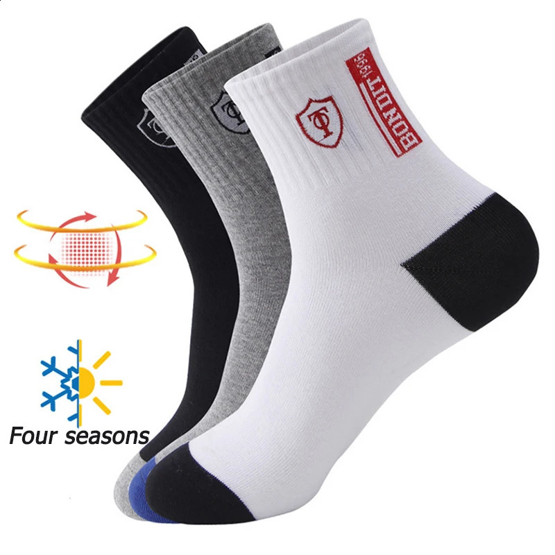 5 Pairs Apring And Fall Mens Sports Socks Summer Leisure Sweat Absorbent Comfortable Thin Breathable Basketball Meias EU 3847 250805