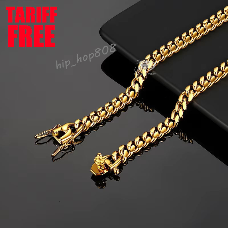 Fashion Jewelry 10K 14K 18K Solid Real Gold 6MM Cuban Link Chain Bracelet Hip Hop Necklace Fine Jewelry Men Women