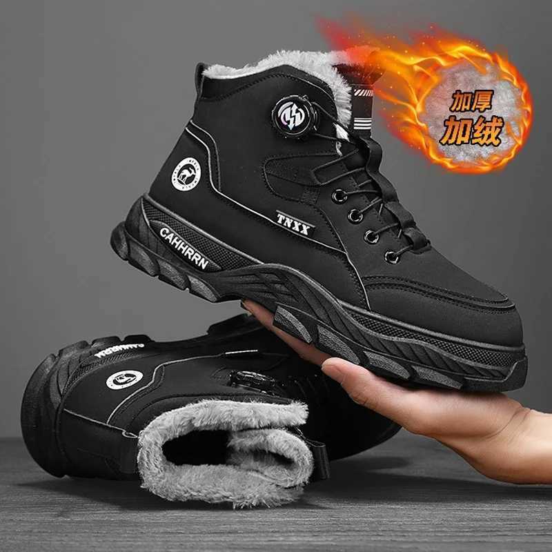 Mens Sneakers Add Velvet Ankle Boots Winter Boots for Men Soft and Comfortable Shoes for Men Sports and Leisure Wear-resistant W250811