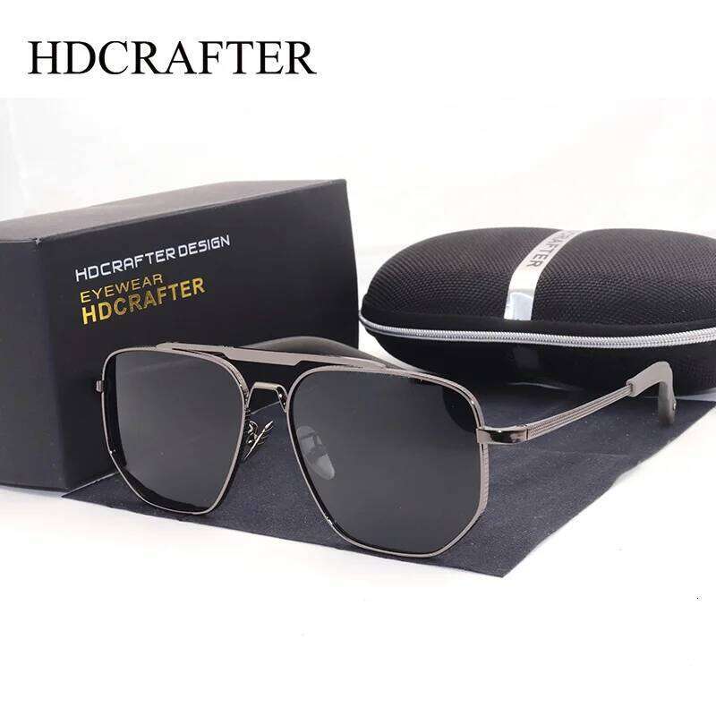 HDCRAFTER Square Polarized Sunglasses Classic Brand Sun glasses Coating Lens Driving Eyewear For Men UV400 gafas Oculos de sol