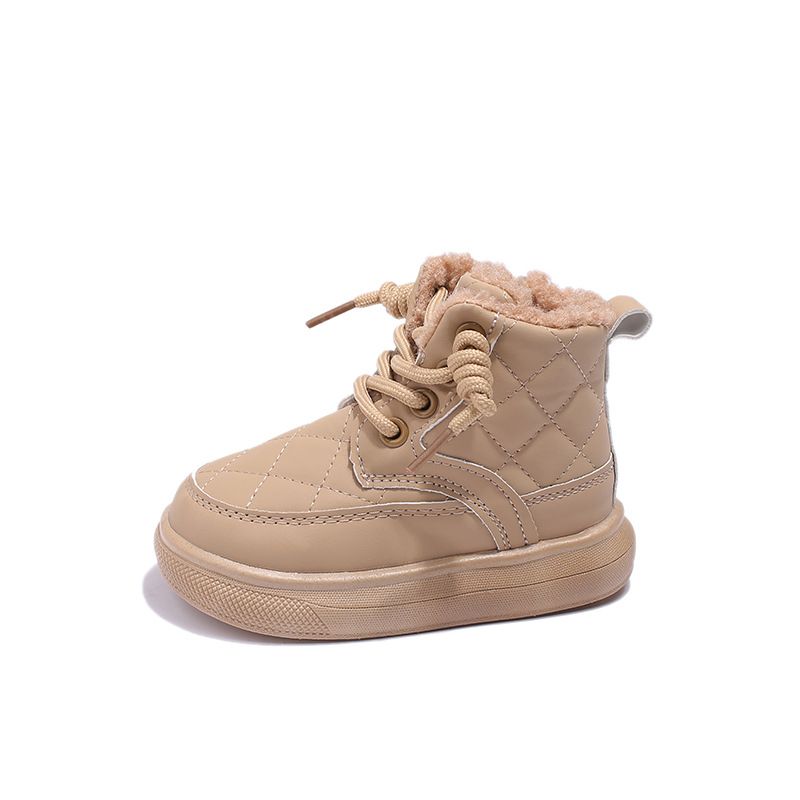 2025 Fashion Plaid Autumn Baby Girl Shoes Boys Ankle Boots Flexible Thick Bottom Children Snow Boots Cutefeet New Kids Winter Shoe Sizes 21 - 30