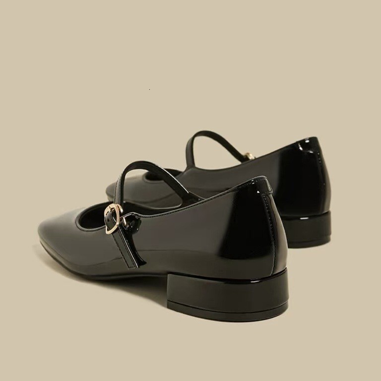 Mary Jane Women's 2025 New French Low Heel Flat Shoes Designer Shallow Single Shoes