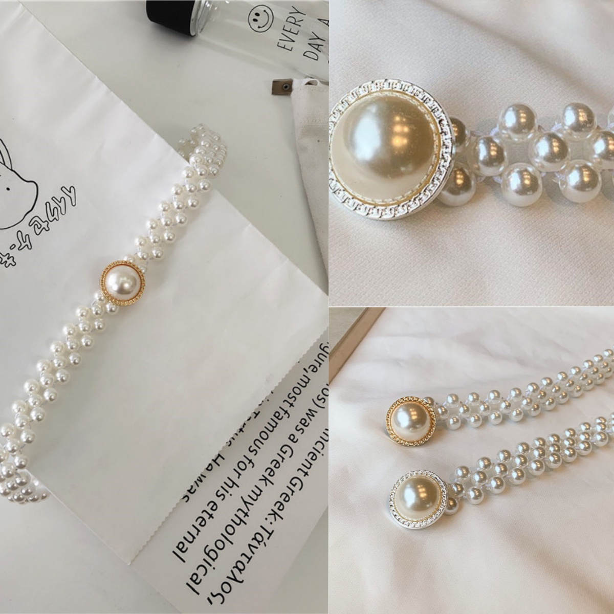 Bridal Pearls Rhinestone Belts for Women Party Crystal Wedding Dress Belt Sash Wedding Accessories